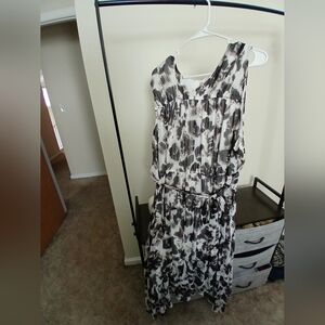 Simply Vera Vera Wang Black/ Brown White Women's Dress
